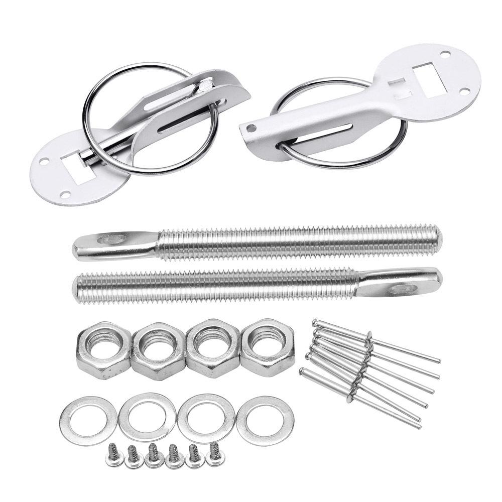 Universal Down Hood Lock Pins Bonnet Hood Pin Lock Kit Fit ALL Racing Speed Black Red Blue Gold Silver