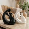 3D Printing Human and Cat Statue Modern Abstract People and Cat Ornament Pet Lovers