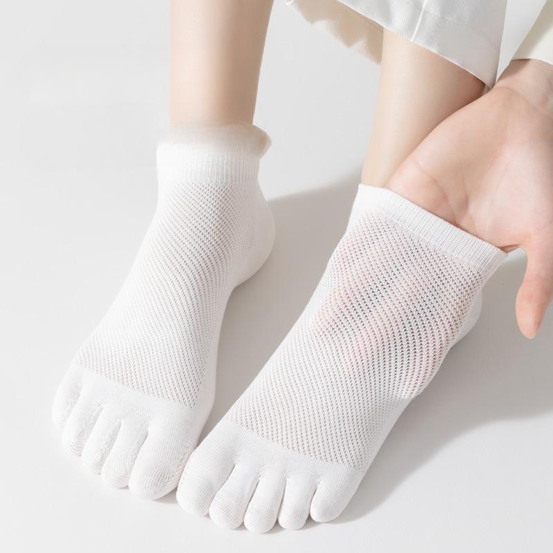 Five-finger Socks, Pure Cotton Thin Antibacterial Toe Socks with Mesh, Breathable and Odorless Toe Socks, Anti-athlete's Foot Socks