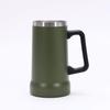Large Capacity 24oz Brazilian Beer Mug, Insulated Stainless Steel with Double Layer Vacuum Handle