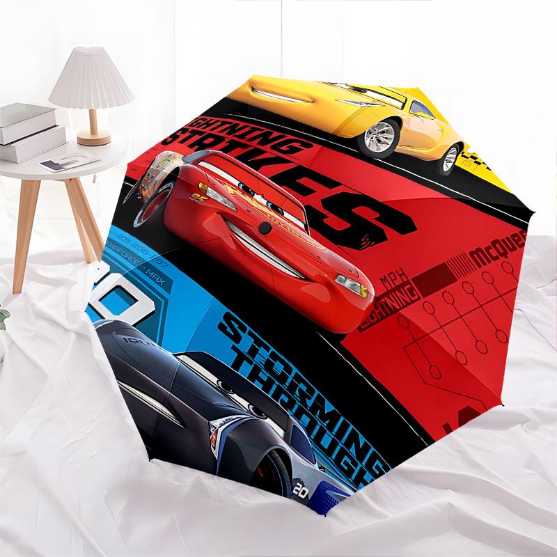 Cruz Ramirez, Lightning McQueen Automatisches Öffnungs- und Schließschirm, Kompakter Reiseschirm, Leicht und Tragbar, Geeignet für Strand