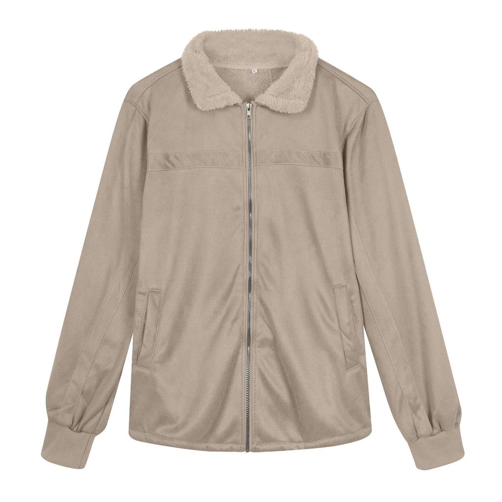 Herren Herbst Winter Neue Mode Reine Farbe Lose Lässige Plüsch Jacke