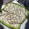 Beige Green Women 100% Silk Scarf Headscarf Fashion Floral Design Square Scarves For Hair 65*65Cm Fashion  Neck Scarf Hijab