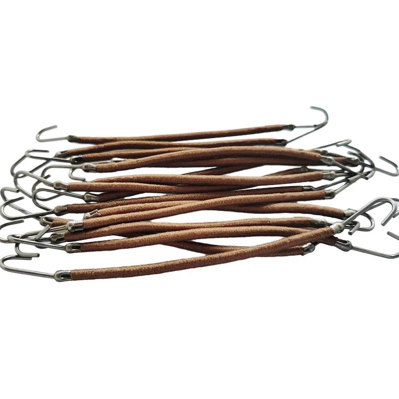 10Pcs Women's Hair Styling Tools Long Thick Curly Hair Bands Rubber Elastic Hair Gum With Hook Ponytail Holder Bungee