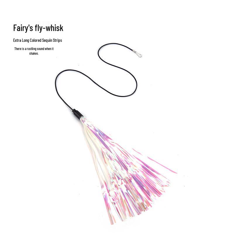 Retractable Cat Fishing Rod with Feather Teaser and Bite-Resistant Replacement Head for Self-Play and Boredom Relief.