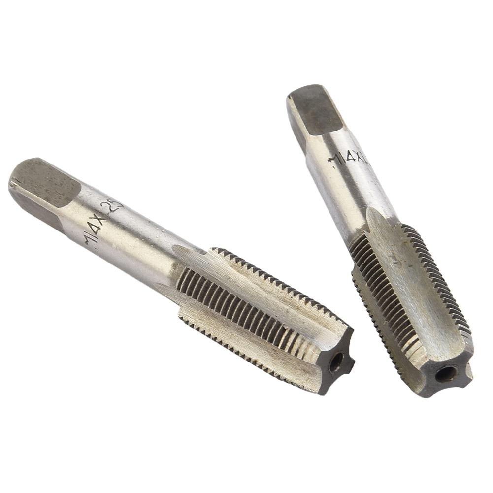 CNC-Maschinen-Gewindebohrer-Satz 14 mm x 1,25 metrisches Gewinde Rechts Werkzeuge Silber 2 Stück Nützlich