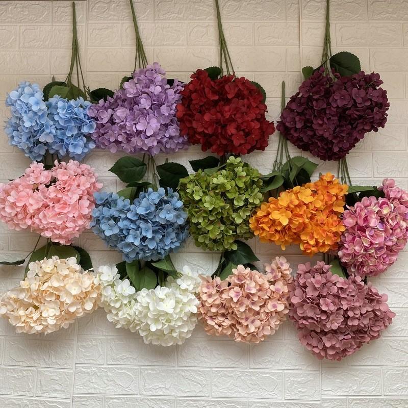 Hydrangea Flower Bouquet With Embroidered Ball Handles For Wedding And Hotel Decor