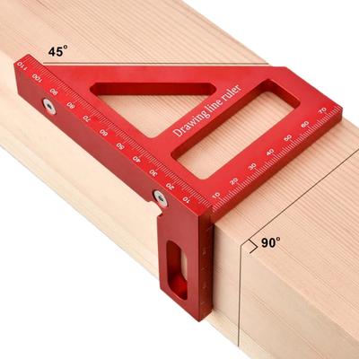 Aluminum Multi-Angle Measuring Ruler Square Protractor for Woodworking 45°90°Miter Triangle-Ruler Utility Tracing Meter Tool