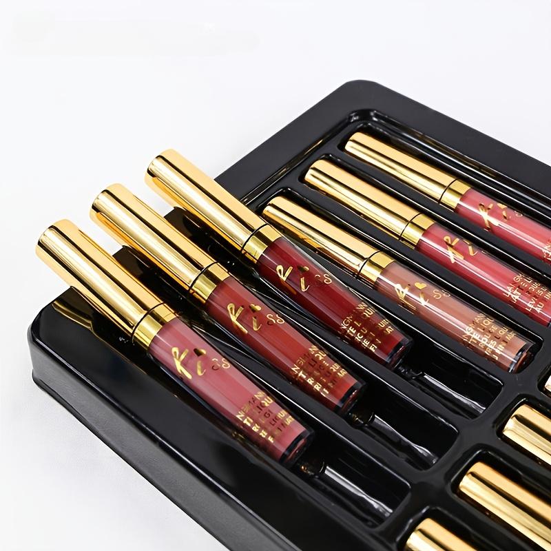 12Pcs/Set Matte Lipstick - 12 Colors Lip Gloss Waterproof Moisturizing Lip Glaze Long-Lasting Highly Pigmented Lip Makeup Gift for Women