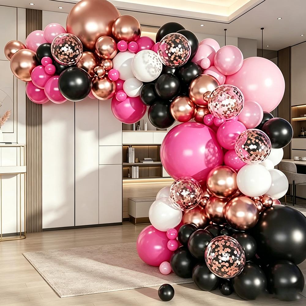 141pcs Premium Balloon Garland Arch Kit Shiny Chrome Latex Balloons for Bridal Shower Bachelorette Birthday Party Wedding Decor