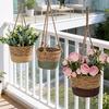 Nordic Pastoral Style Straw Hanging Flower Basket for Pothos