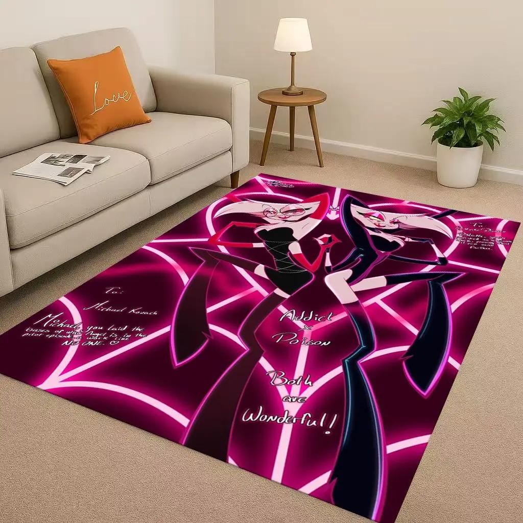 3D Cartoon H-Hazbin Hotel Angel Dust Alastor Living Room Non-Slip Area Rug Soft Carpet for Bedroom Sofa ,Easy Clean Home Doormat