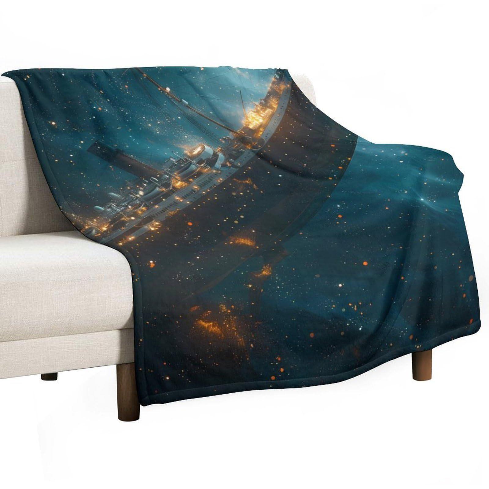 

Sinking Ship Movie Pattern digital-printed polyester Bedroom velvet flannel cover blanket Fleece soft cover blankets for beds 75x90cm