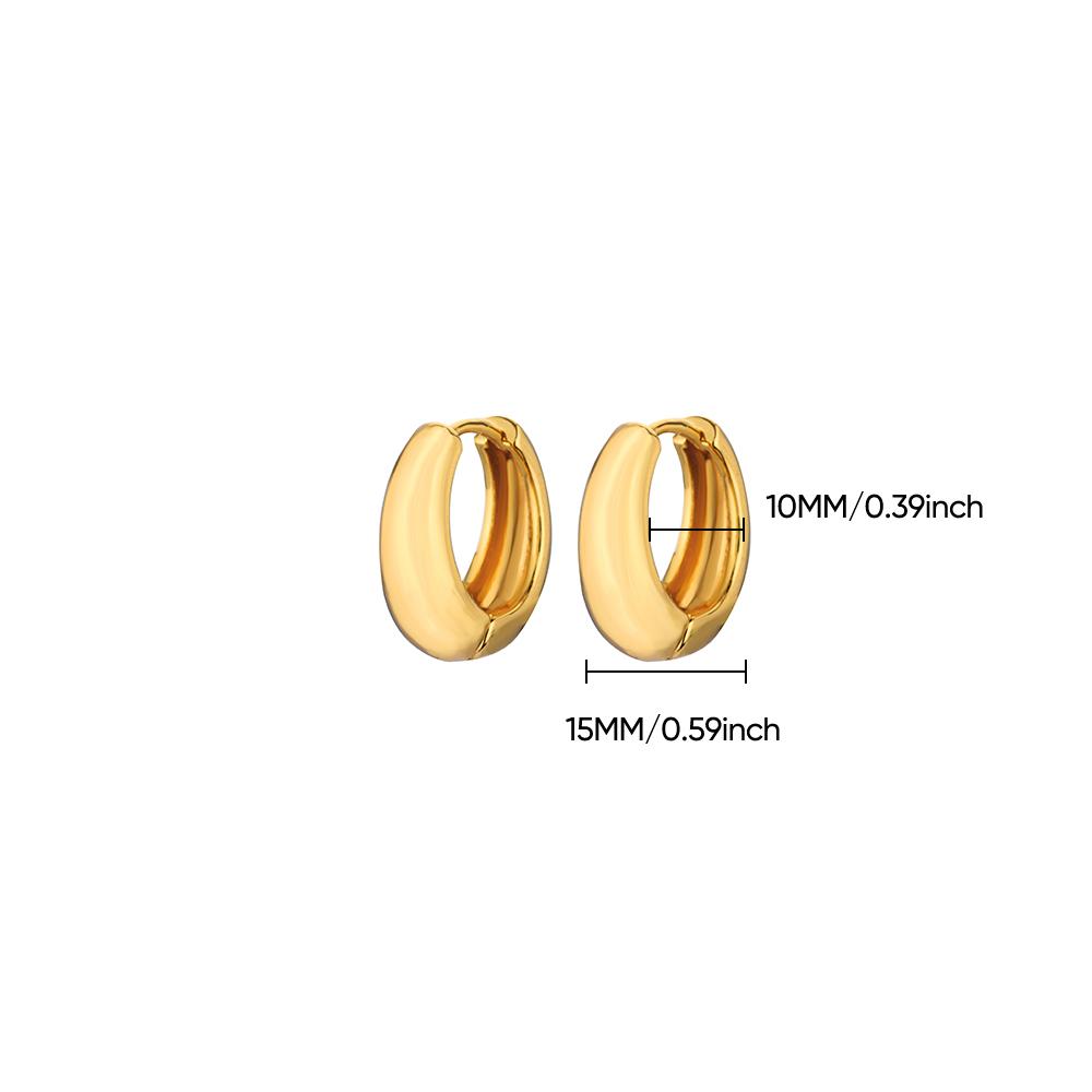 Classic Hoop Earrings For Women Girls Gold Color Chunky Stainless Steel Earrings  Trend New In Minimalist Ear Jewelry Aretes