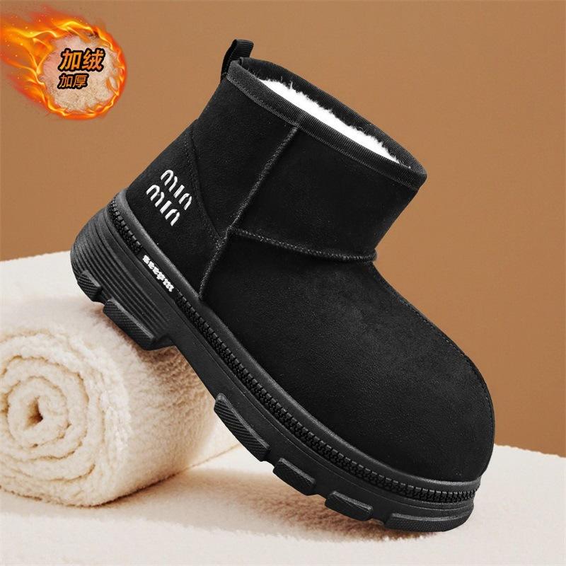 Snow Boots Winter Piled Thickened Warm Cold Cotton Boots Outdoor Non-slip Thick-soled High-top Bread Cotton Shoes