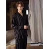 Victoria Men's Secret of Pajamas Spring & Fall Dark Stripes Imitation Silk Long Sleeves Pants Loose Homewear Suit