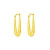 Copper-Plated 18K Gold U-Shaped Teardrop Hoops - Elegant Metal Style Earrings for Women