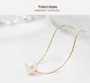 Elegant Pearl Gold-Plated Titanium Necklace - Durable, Versatile, Stylish Clavicle Chain