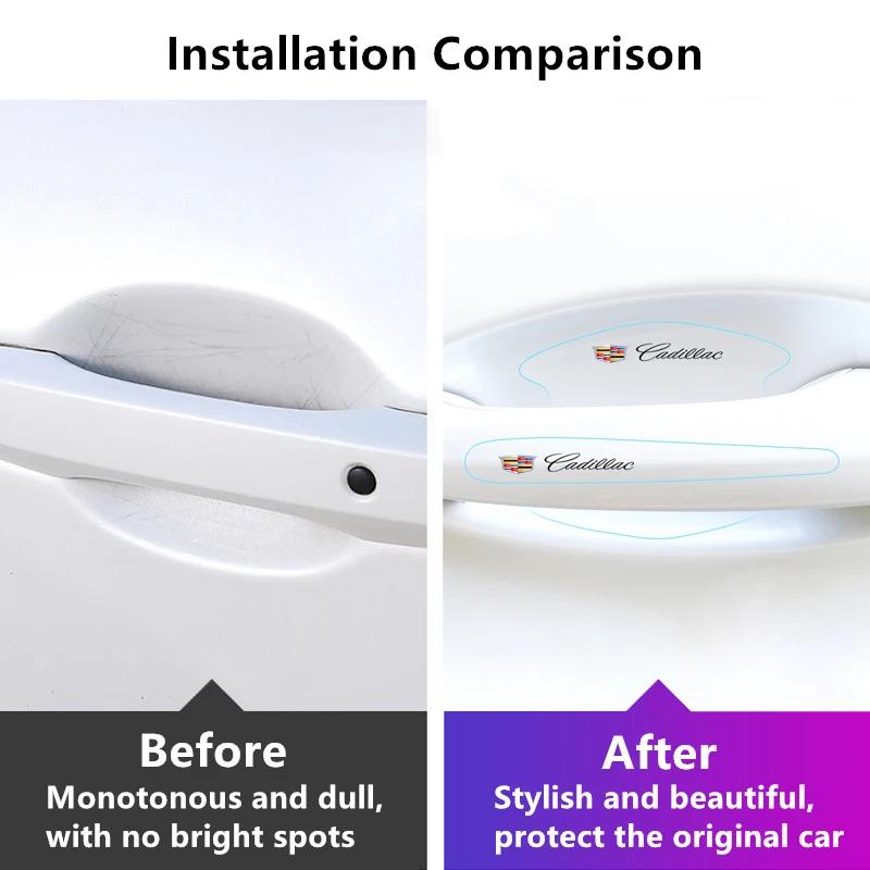 For Cadillac Escalade CTS ATS SRX Deville BLS XT4 XT5 XT6 STS XTS SLR XLR CT4 CT5 CT6 TPU Car Door Handle Protection Stickers
