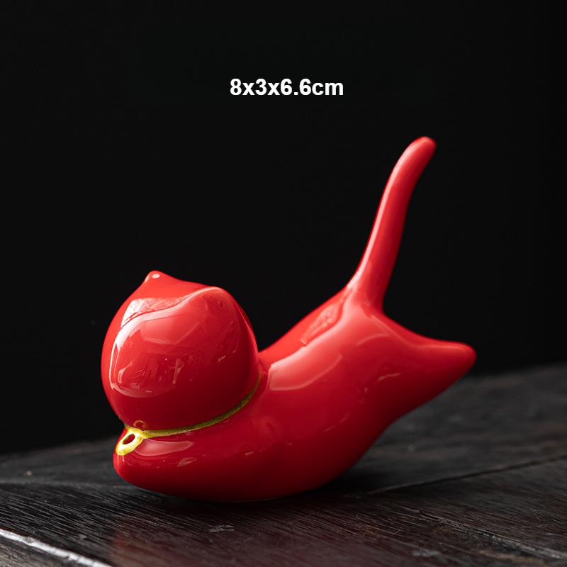 1PCS Cute Cat Ceramic Incense Burners Mini Incense Stick Holder Tea Pet Home Decoration with Mats Tea Ceremony For Buddhist Hall