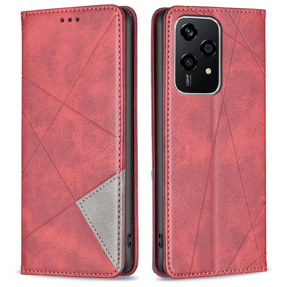 For Honor 200 Lite Case Rhombus Imprint PU Leather Phone Cover with Card Slots