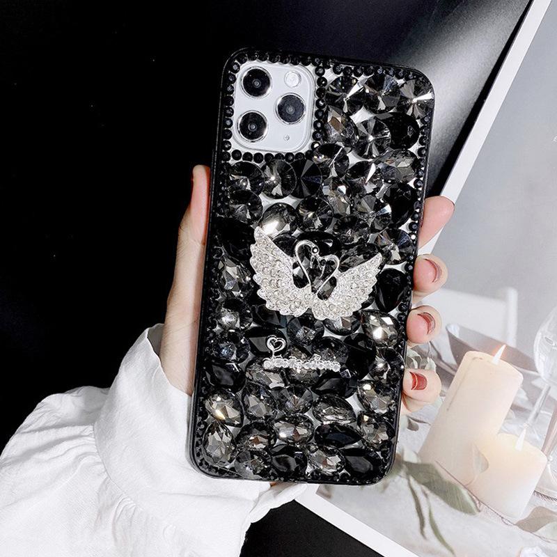 

Luxury Rhinestone Swan Mobile Phone Case Is Suitable For Apple 17 Light Luxury Iphone15 Women S Premium iPhone 7/8/SE 2020