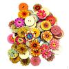 100 Pcs Assorted 2 Holes Round Flower Button Sewing Crafts