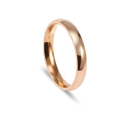 3mm Gold Color Smooth Light Stainless Steel Finger Rings for Women