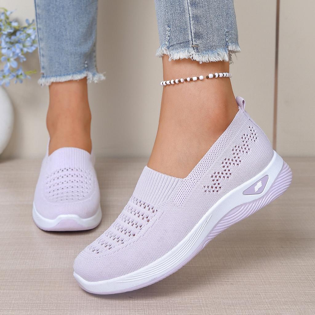 Women'S Shoes Fly Weave Women'S Soft-Soled Comfortable Work Shoes Casual Sneaker With Breathable Mesh Openings