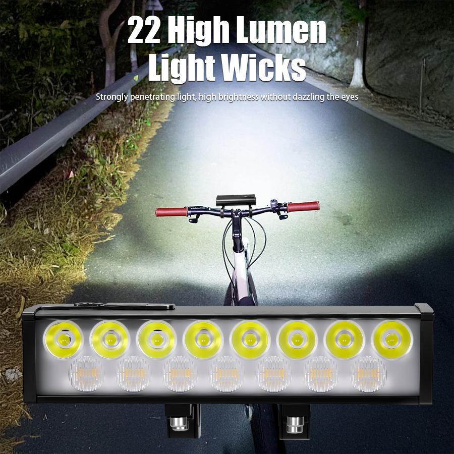 4000MAH 22 LED Alumin Bike Bicycle Light C Rechargeable Bicycle Lights MTB Flashlight Headlight for Cycling Bicycle Front Lamp