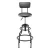 Shop Stool Adjustable Height Garage Work Seat 300 lbs Load with Backrest
