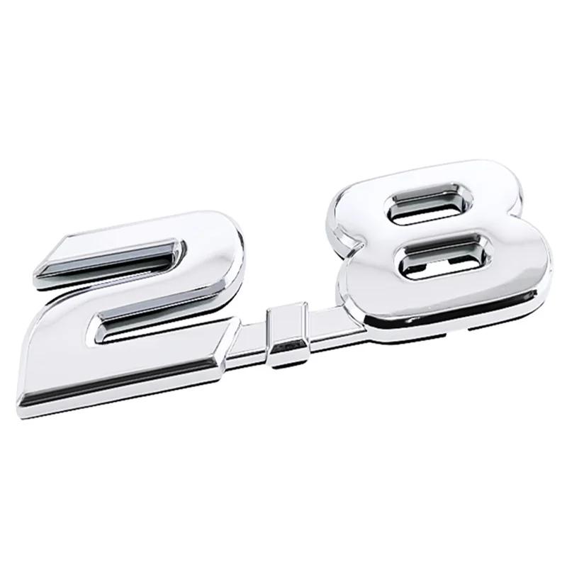 ABS Emblem Decal Car Rear Trunk Badge Sticker 2.8 серебряный