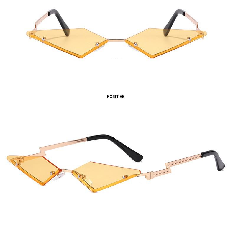Trendy Rimless Metal Triangle Sunglasses - Fashionable European American Style 3491
