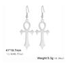 Dawapara Antike Ägyptische Symbol Ohrringe Auge des Horus und Ankh Kreuz Hieroglyphisches Ideogramm Schutz Amulett Edelstahl