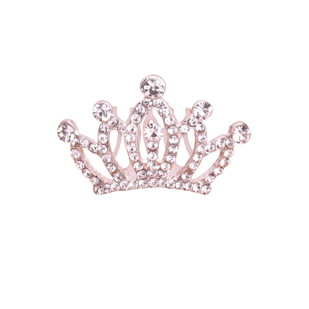 Korean Version Medium Rhinestone Children's Crown Girls Holiday Dance Performance Princess Birthday Crown Comb