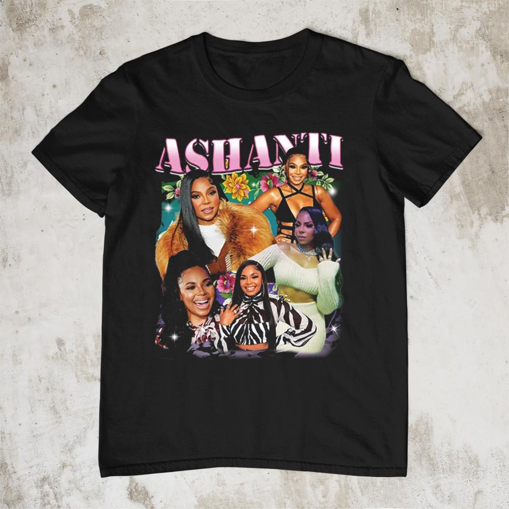 

NEW Ashanti Rap Tshirt Short Sleeve Black All Size Shirt Unisex T-Shirt XXXXL
