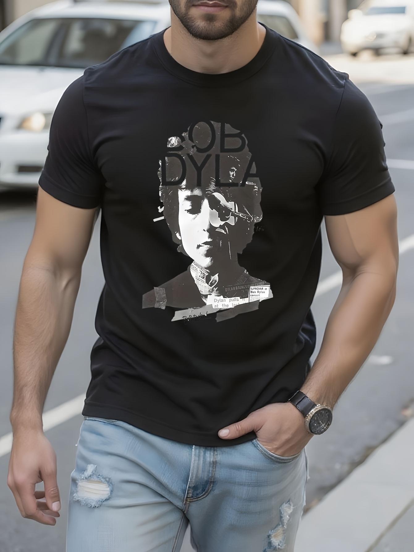 Bob Dylan Portrait Graphic Tshirt - Slim Fit Vintage Musi... L