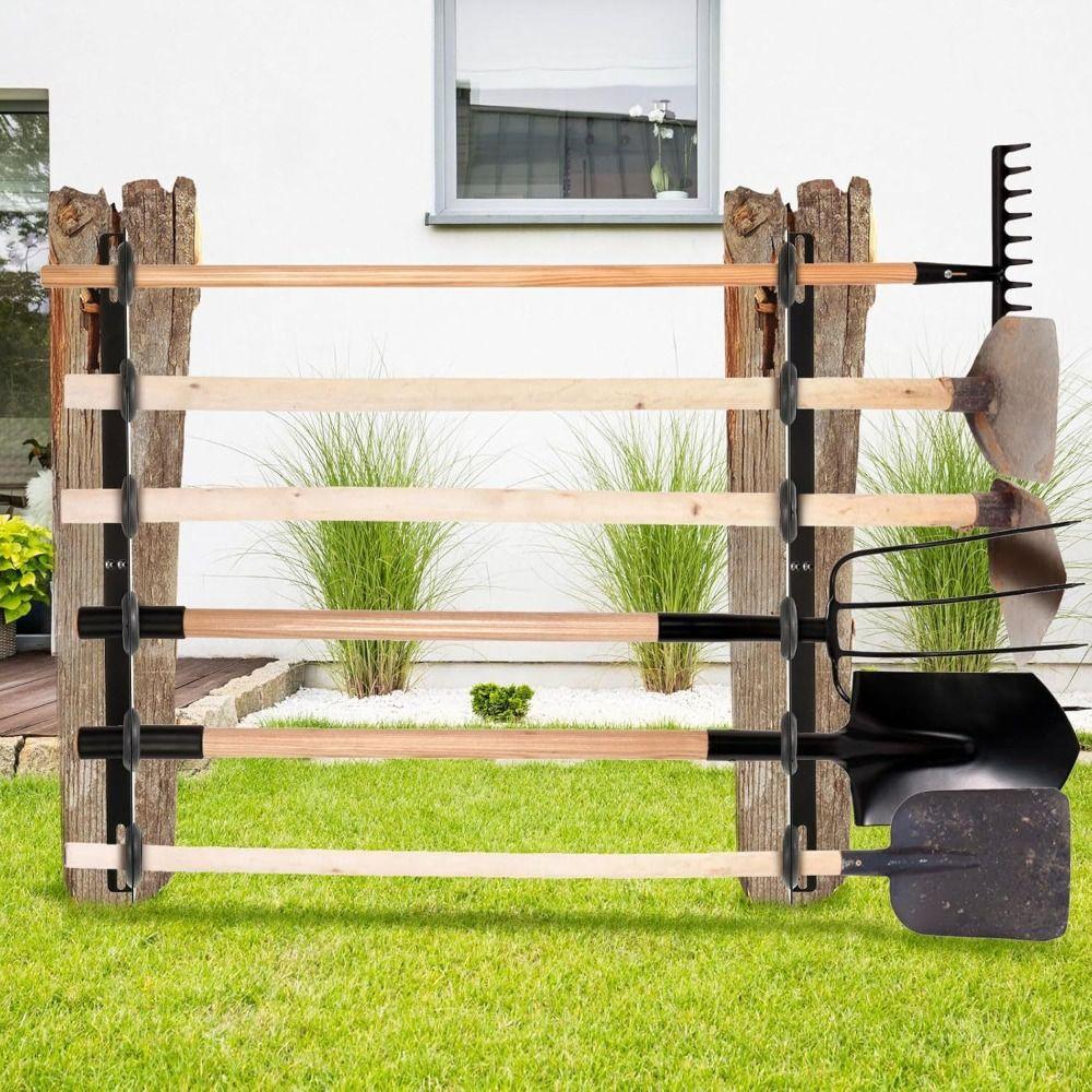 Durable Construction Tool Rack Easy Install Easy To Use Landscape Truck Rack 6-Hole Design Heavy Duty Shovel Rack