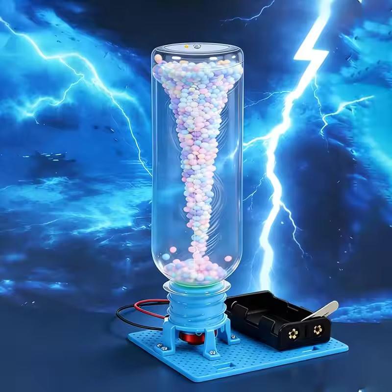 Giocattolo di Assemblaggio Puzzle Tornado Vortice Elettrico Kit Esperimento di Scienza Fisica Fai da Te Modello da Desktop Educativo STEM per Bambini