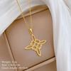 Stainless Steel Copper Micro-Inlaid Natural Stone Heart Fashion Light Luxury Elegant Electroplated Sporty Unisex Necklace