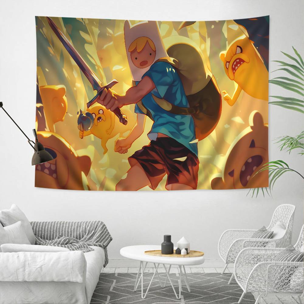AAdventures Cartoon Time Anime Printed Large Wall Tapestry Cheap Hippie Wall Hanging Bohemian Tapestries Mandala INS Home Decor
