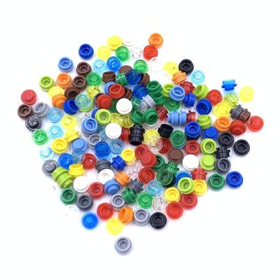 200pcs DIY Building Blocks 1x1 Round Plate Pixel Art Kit Brick Bulk Compatible 4073 Anime Figure Enlighten Gift for Children