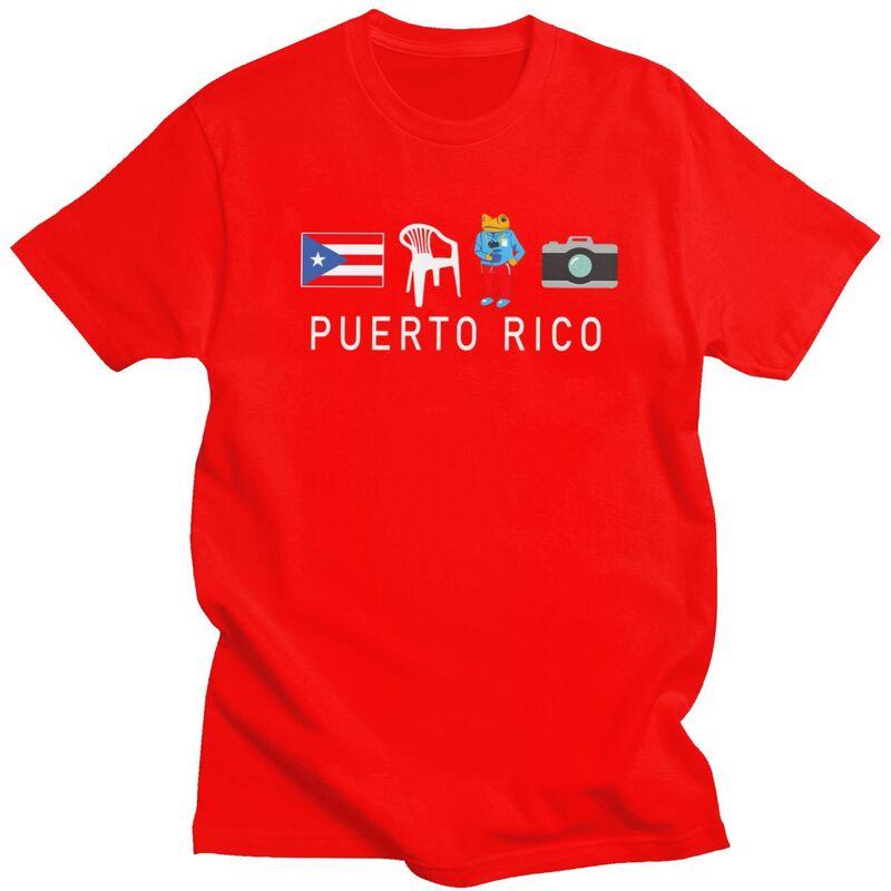 Custom Puerto Rico Taino Coqui Boricua Flag T Shirts for Men Pure Cotton Tees Tshirt ShortSleeve Fashion Tshirt