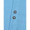 Mens Casual Loose Jacquard Striped Short Sleeve Button Down Shirt