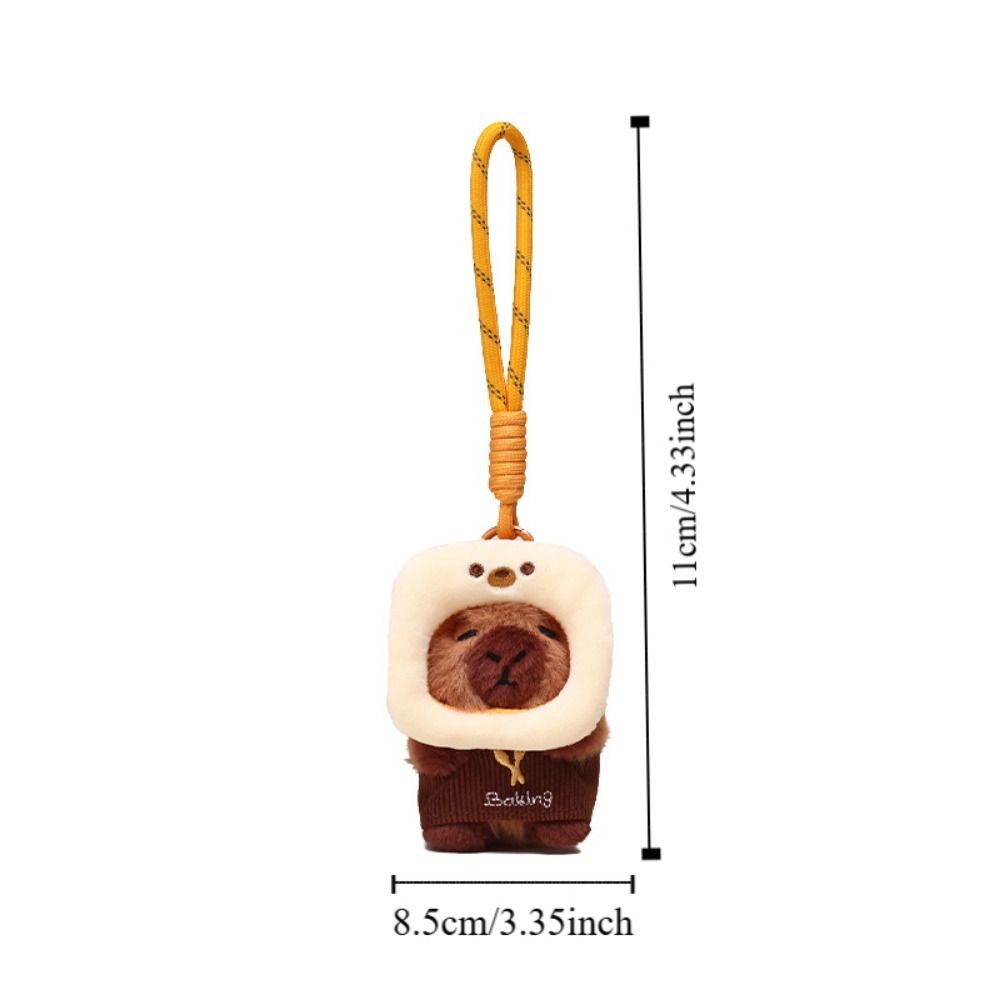 Bread Capybara Capybara Plush Pendant Cartoon Car Key Ring Cartoon Keychain  Bag Accessories
