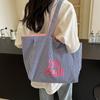 Large capacity tote bag women's striped canvas bag