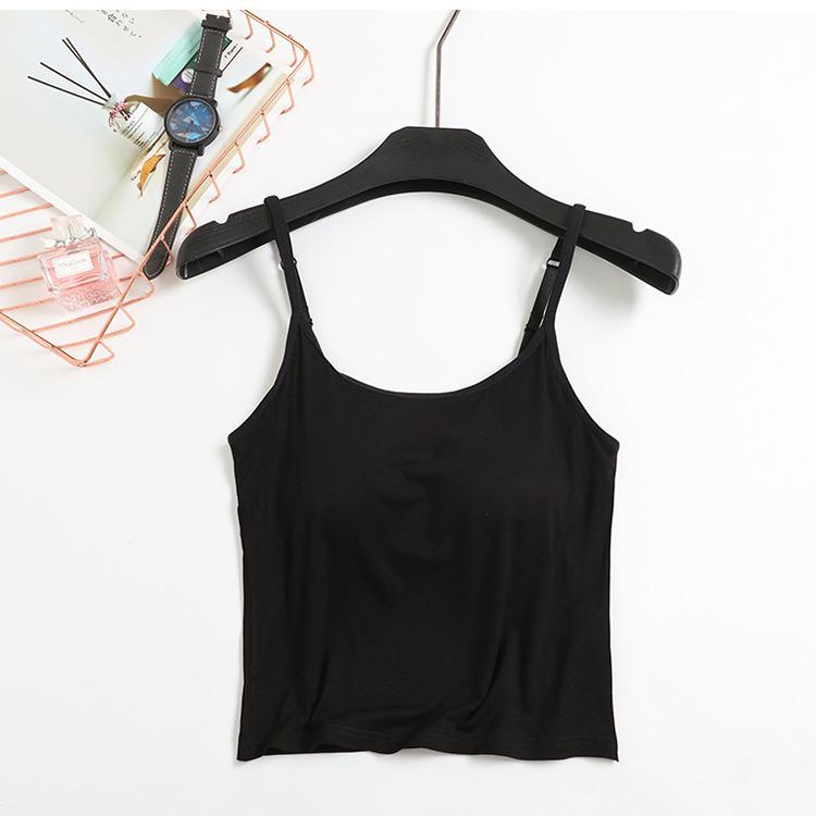Modal Padded Crop Tank with Bra Cup & High Waist Shorts - Women's Summer Lingerie Set