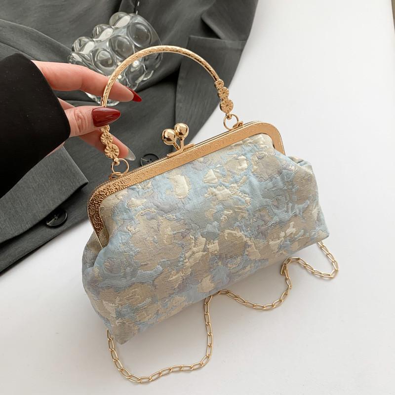 Trendy Chic Vintage-inspired Pink Shell Clutch Bag 2024 New Canvas Shoulder Bag