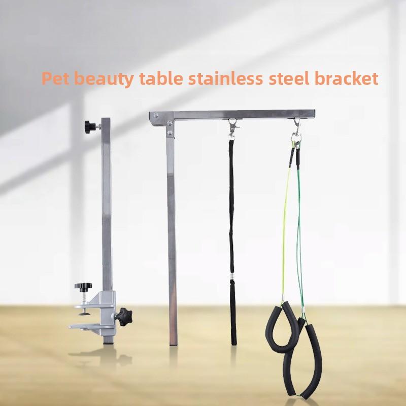 Mesa de Peluquería para Mascotas Soporte Plegable de Acero Inoxidable Soporte Colgador Recortar Uñas de Mascota Corte de Pelo Productos de Peluquería