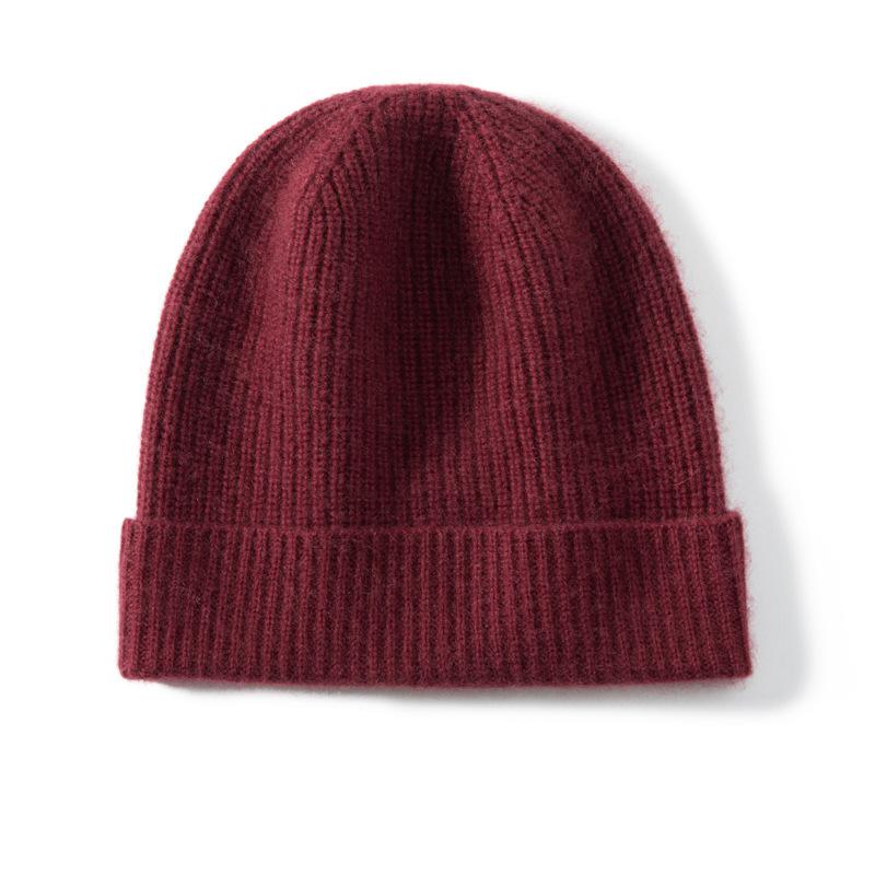 Winter New Cashmere Hat Unisex Cashmere Hat Knitted Hat Sleeve Solid Color Headgear Cold Hat